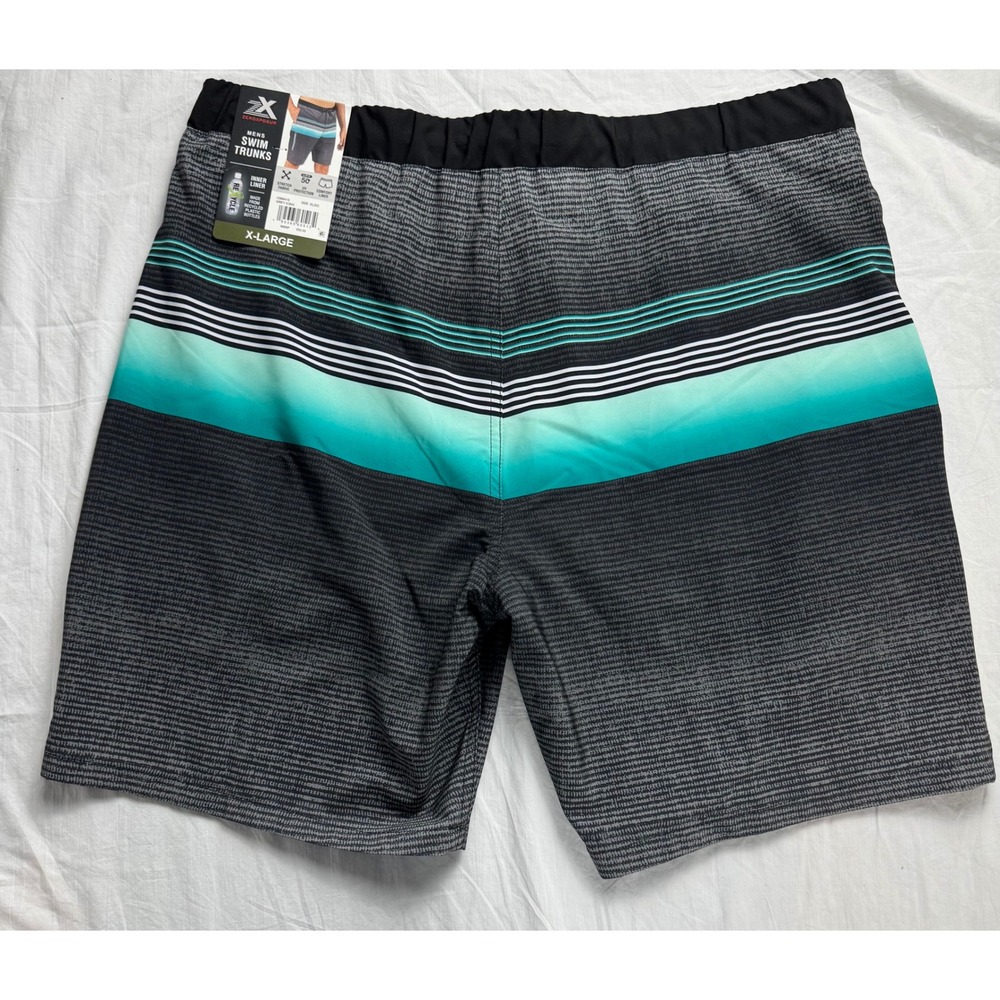 ZEROXPOSUR Mens Swim Trunks Board Shorts XL Grey Icing Recycled Liner Zip Pocket - Picture 13 of 13